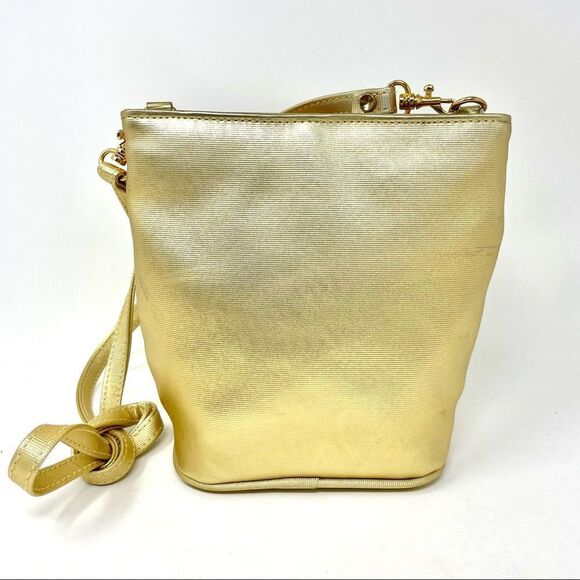 VINTAGE Medusa Gold Metallic Patchwork Crossbody Bag ( like Versace) - Picture 4 of 11